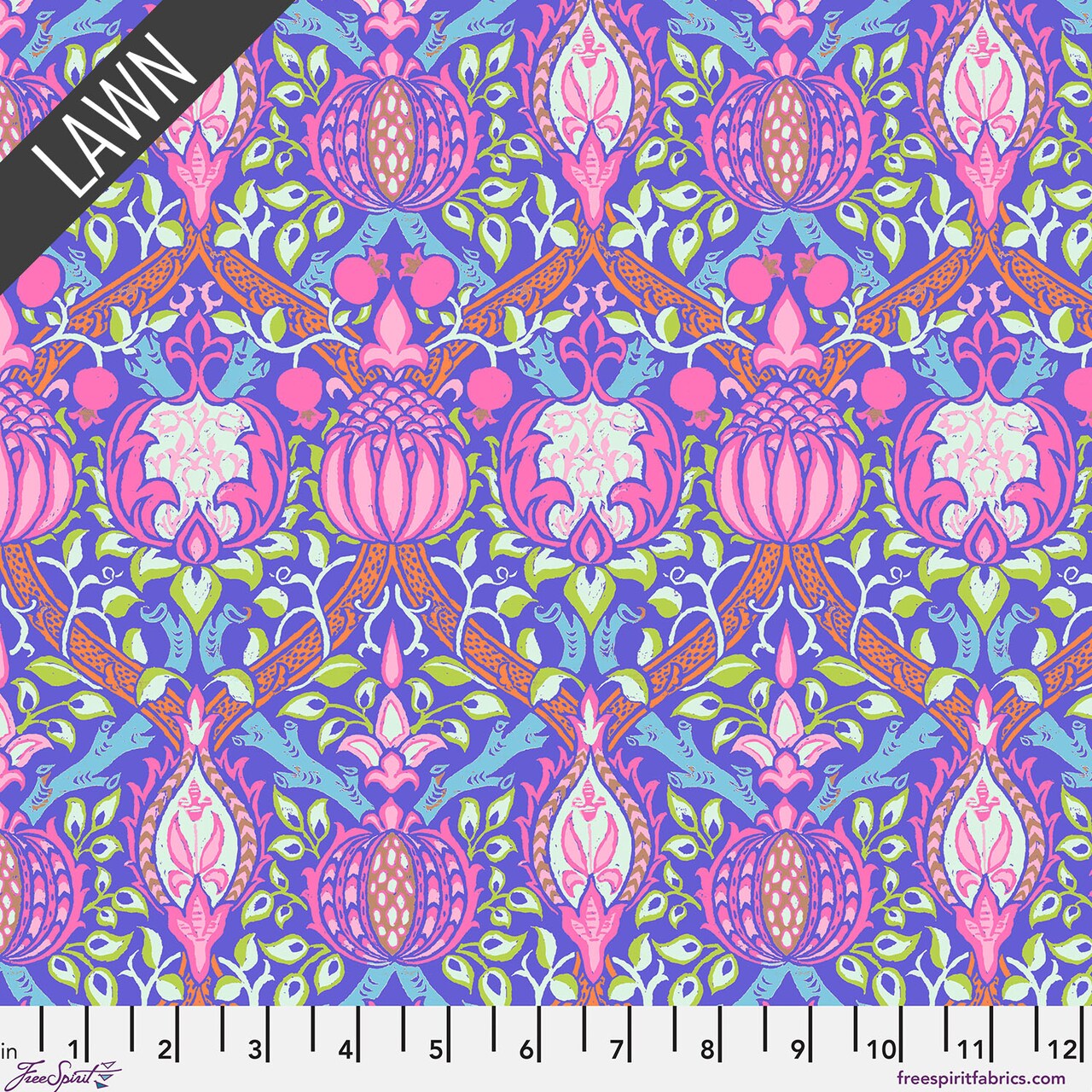 Granada Cotton Lawn in Purple (clkw004.purple) | Kaffe x Morris and Co. | The Original Morris & Co | Free Spirit
